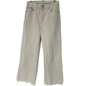 Levi's Premium Jeans Cream Ribcage Wide Leg Jeans Women's Waist Size 29